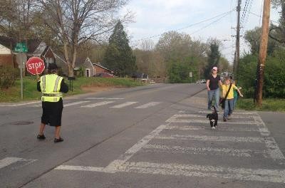 Dog Crossing the Street