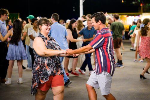 couple dances at Metro Parks Big Band Dance