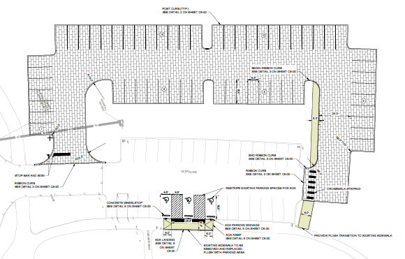 Drawing of parking lot expansion at Mill Ridge Park