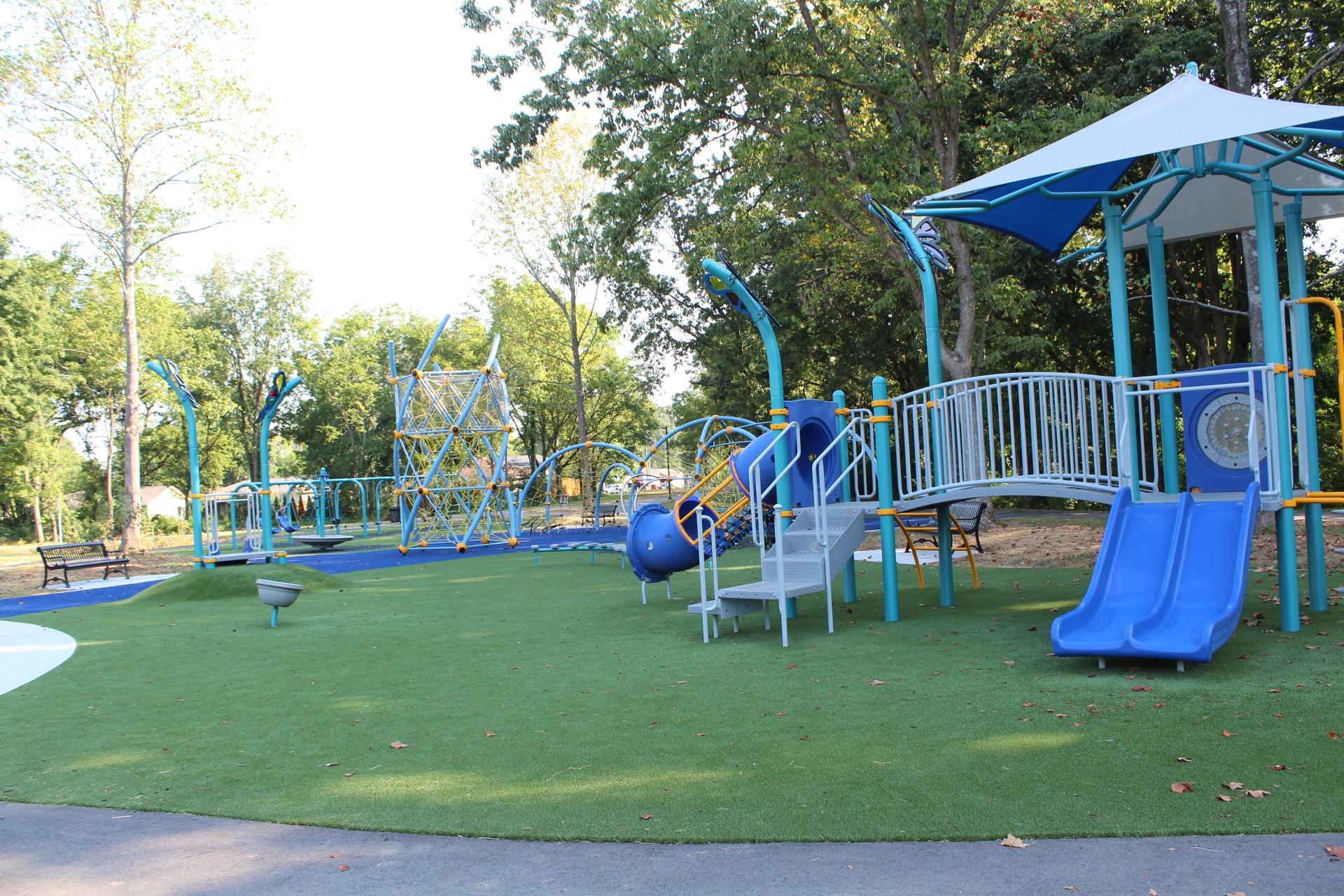 playground equipment on turf surface