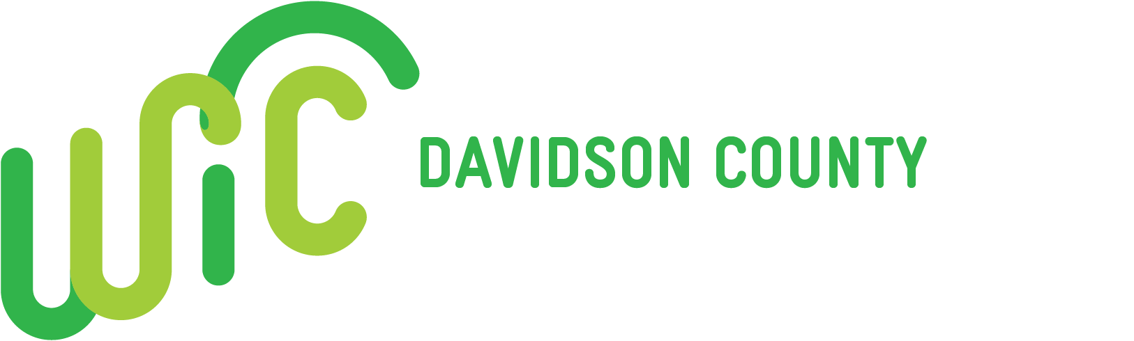 Davidson County WIC logo with green curved design and text.