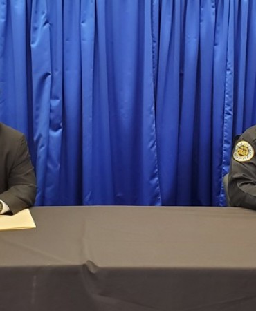 Mayor John Cooper, left, Chief John Drake, right