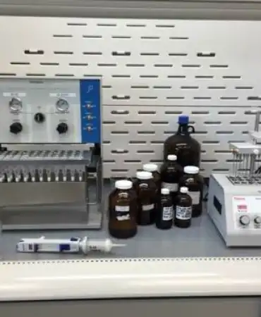 Fume hood for ventilation of volatile chemicals.