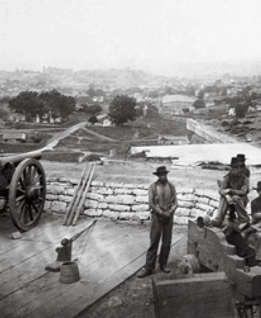 Federal soldiers at Fort Negley