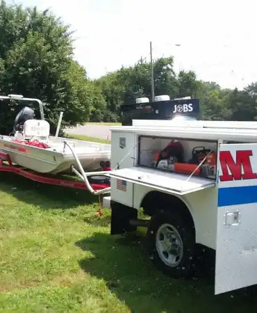 ESU boat on trailer