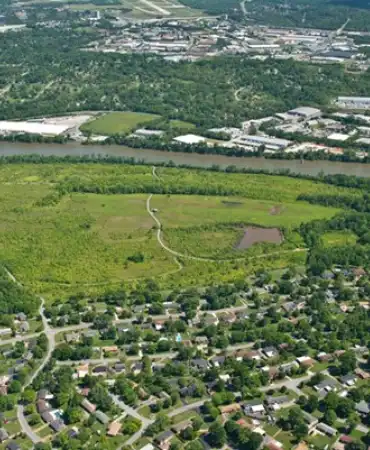 aerial view of Nature Center area
