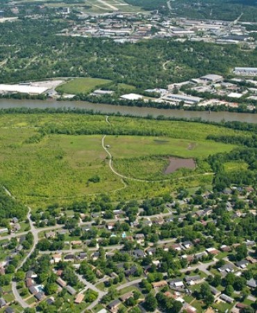 aerial view of Nature Center area