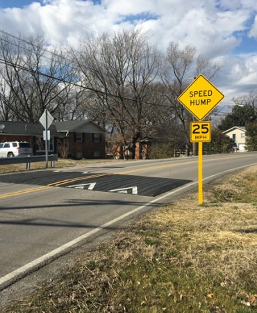 Traffic Calming Example Using a Speed Hump