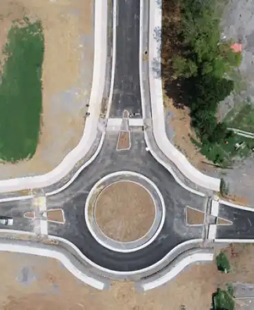 New roundabout on Madison Station Boulevard which will serve as an entrance to Madison Square.