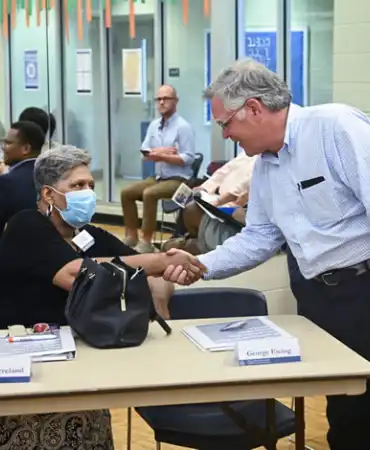 Mayor Shaking Hands with Participant