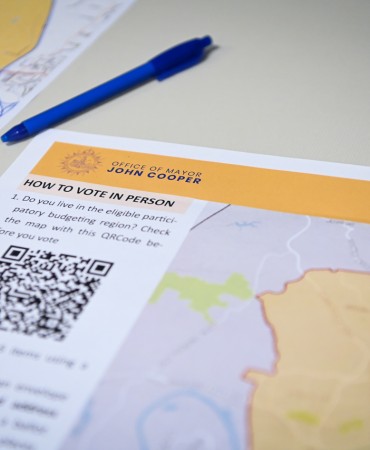 Participatory Budget Voting Expo map and pencil