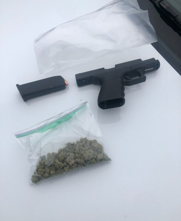 Recovered gun and marijuana