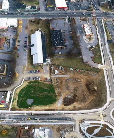 January 2022 aerial view of project progress at Madison Station Blvd