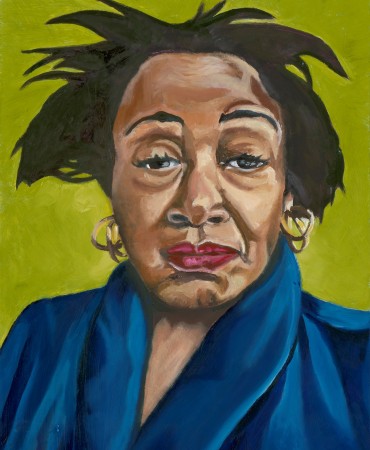 Covid Hair, oil painting by Donna Woodley