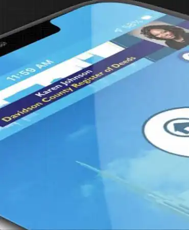 smartphone with register of deeds app open