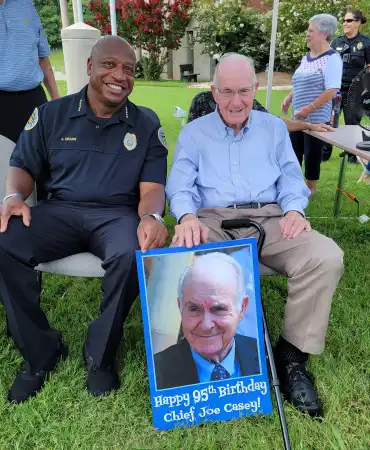 Chief Drake with Chief Casey on his 95th Birthday, July 31, 2021
