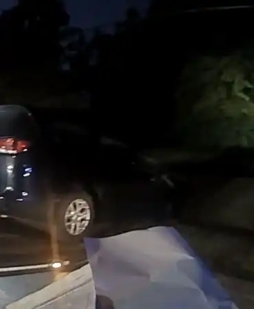 Minivan in ditch