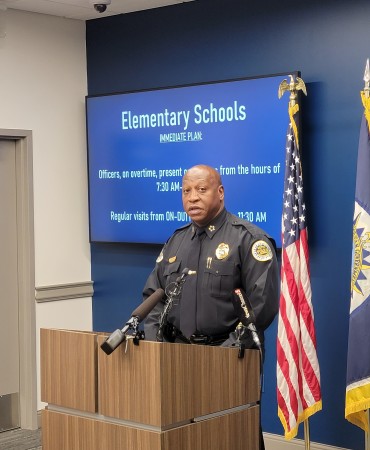 Chief Drake at School Security News Conference