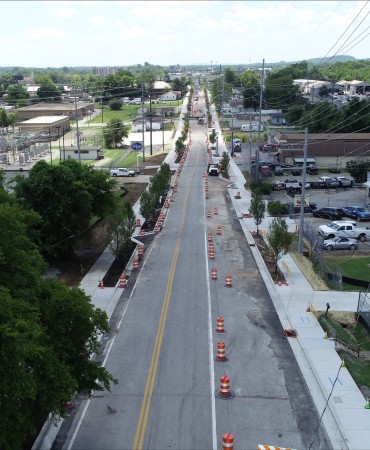 Construction of Madison Station Blvd at W. Old Hickory Blvd. looking north toward the roundabout. 