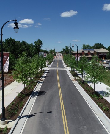Madison Station Blvd project completion looking south toward W. Old Hickory Blvd. 