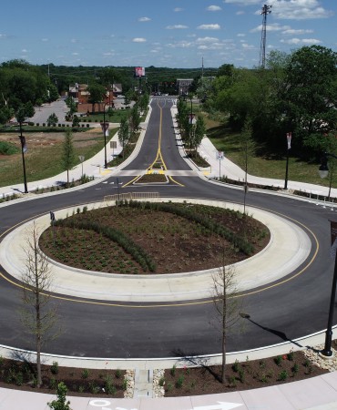 New roundabout on Madison Station Boulevard, which is a focal point/connection to the existing Gallatin Pike and Old Hickory Boulevard
