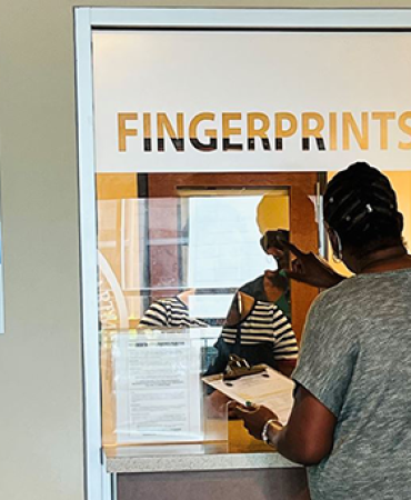 Identification and Administrative Section front service window