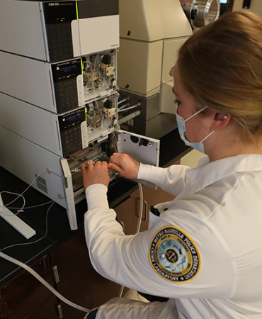 Instrument Maintenance on the LCMSMS. These instruments are used for drug screening and quantitation.