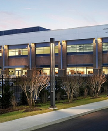 Nighttime view of the Precinct and Lab