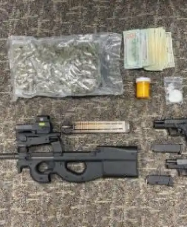 Seized Guns, Cash and Drugs