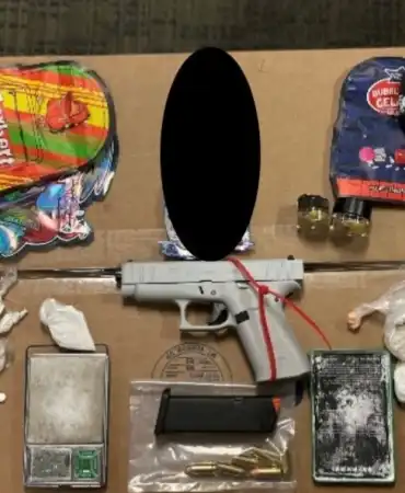 Recovered gun and drugs