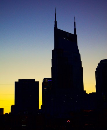 shadowed skyline of Nashville