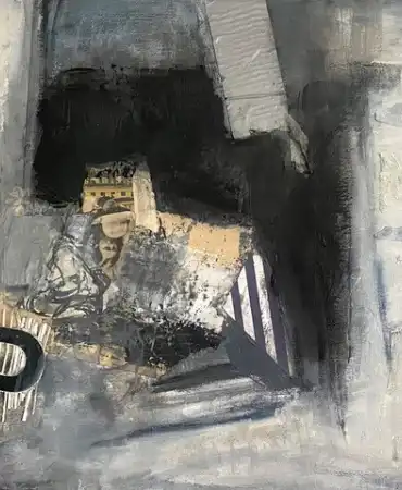 mixed-media abstract painting by Eva Sochorova and Lisa Haddad