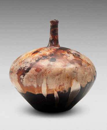 Pit-fired bottle by Ryan Ghaffari 