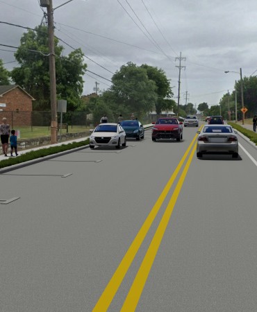 Alternative 2 S 10th St Project Rendering between Woodland St and Shelby Ave