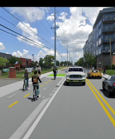 Proposed design on Woodland Street between I-24 ramp and S 5th Street