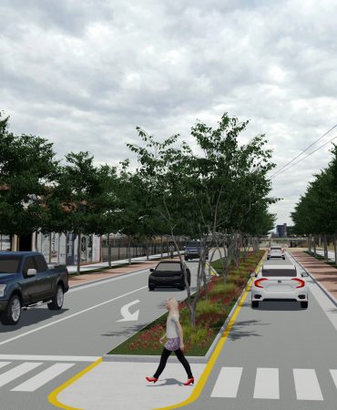 Proposed design on Woodland St between I-24 ramp and Woodland St bridge