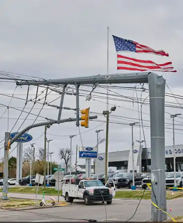 Storm damage from December 9, 2023