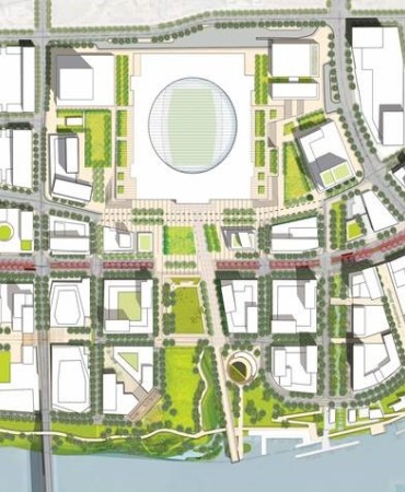 map showing Metro owned land in the East Bank development area