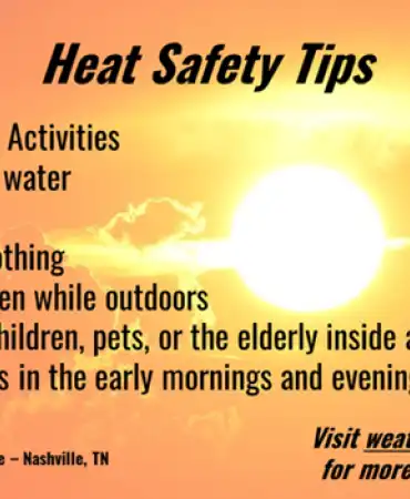 Graphic showing Heat Safety Tips