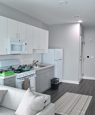 interior of Strobel House apartment