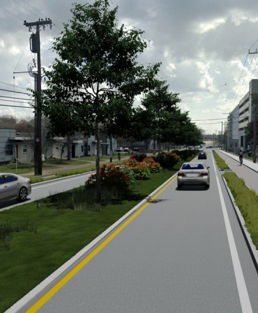 Proposed design on S 5th St between Woodland St and Shelby Ave