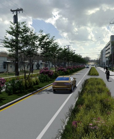 Proposed design on S 5th St between Woodland St and Shelby Ave