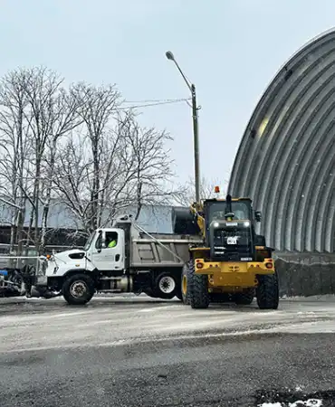 Photo: snowplow loading salt