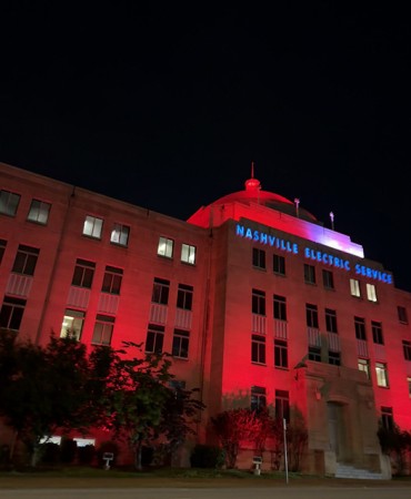 Nashville Electric Service lit for National Nurses Week 2025