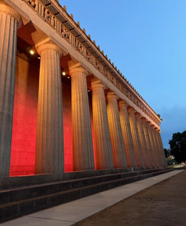 Parthenon lit for Nurses Week 2025