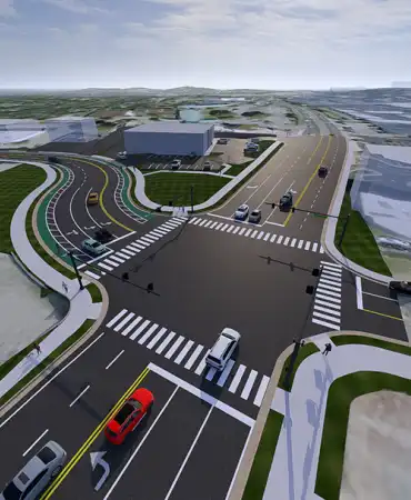 View of Crestmoor Road and Hillsboro Pike intersection improvements, looking from south to north