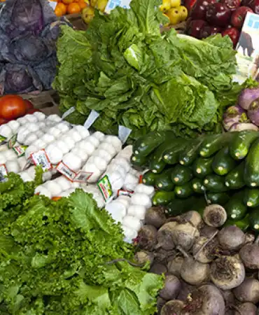 photo of fresh vegetables at the Nashville Farmers Market