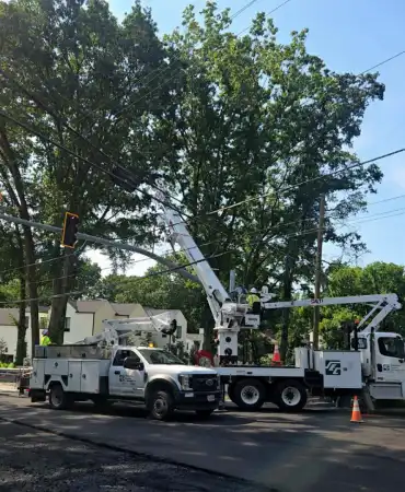 Traffic signal install over Hobbs Road