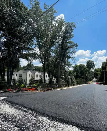 Paving A-mix on Estes Road