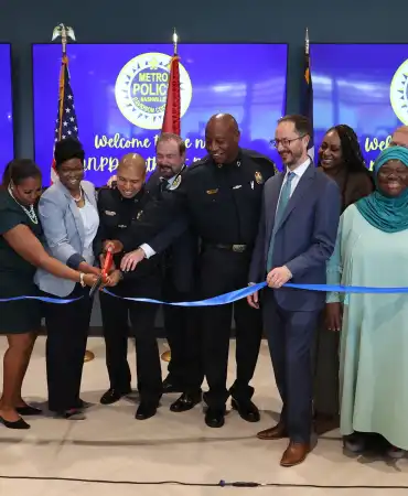 Southeast Precinct Ribbon Cutting--Mayor O'Connell, Chief Drake, Commander Lara, Councilmembers